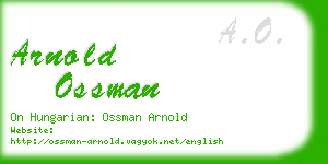 arnold ossman business card
